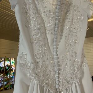 Elegant White Beaded Dress